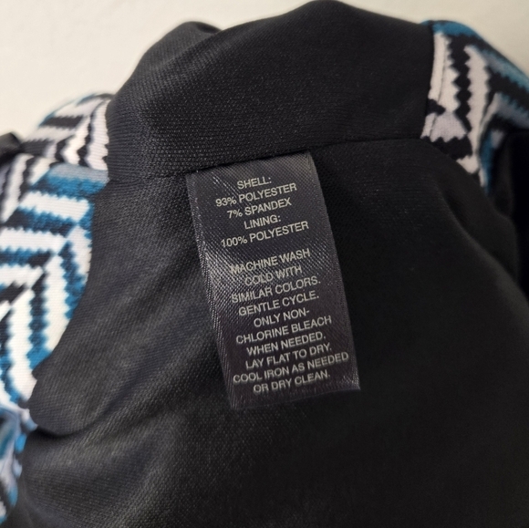 White House Black Market Geometric Chevron Sheath Dress Teal 10 - Picture 10 of 11